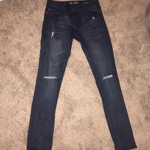 DL1961 lightly destroyed denim jeans